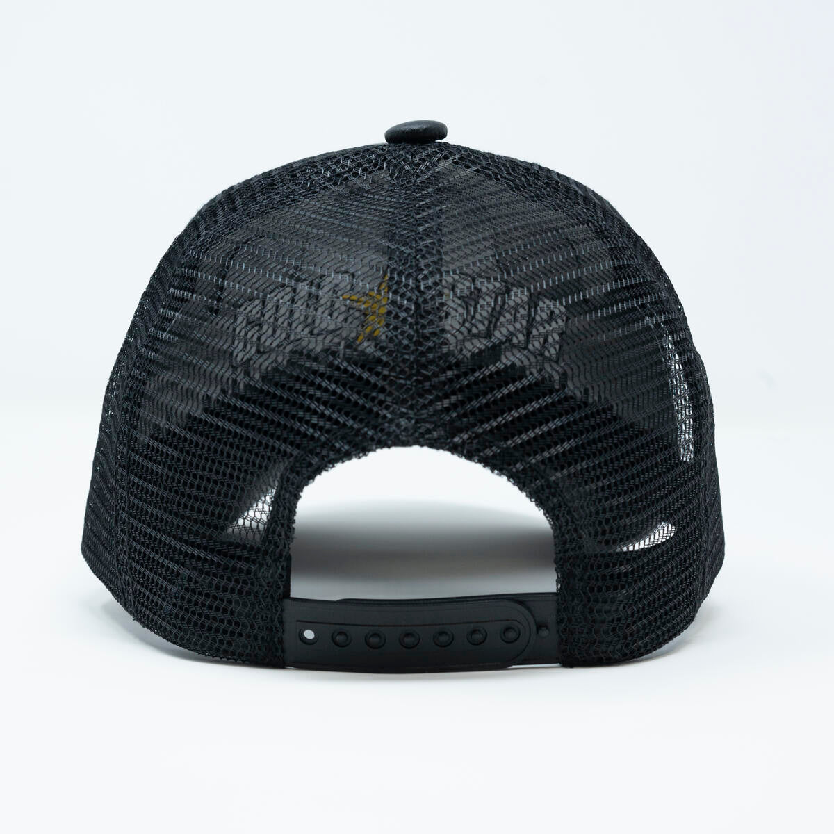Gold Star Style Goat Graphic Black Trucker Hat