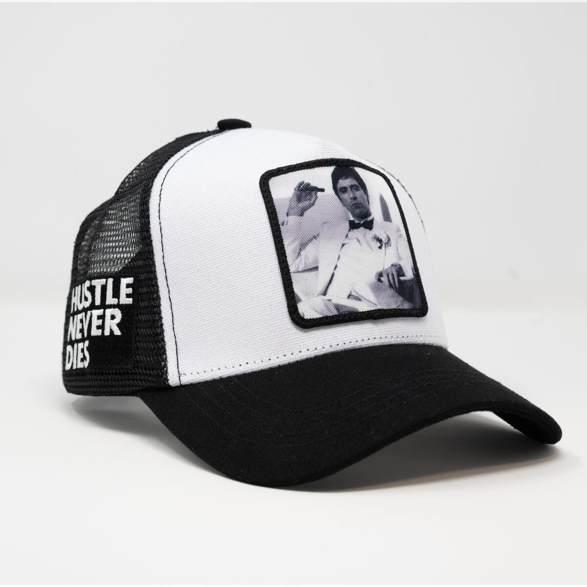 Gold Star Style Scarface Trucker Hat – Black/White
