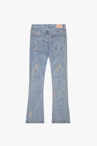 VLBS1101623 "ASTERISK" STACKED FLARE JEAN