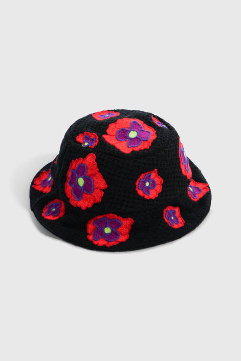 OPIUM-BUCKET OPIUM POPPY FLOWER BUCKET BLACK