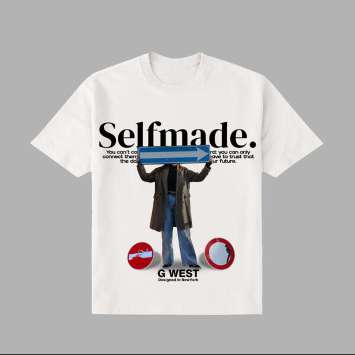 GWPBAST4034 SELF MADE TEE WHITE BLACK