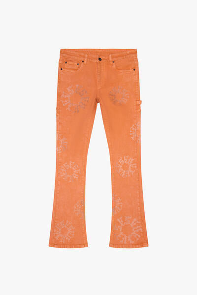 VLBS6033 RINGER STACKED FLARE JEAN- ORANGE