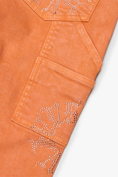 VLBS6033 RINGER STACKED FLARE JEAN- ORANGE