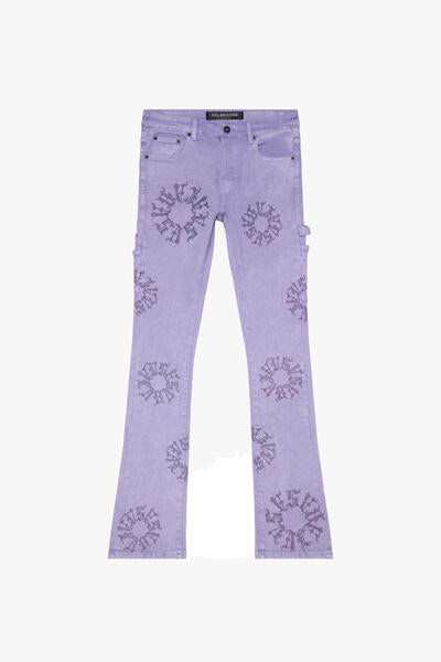 VLBS6033 RINGER STACKED FLARE JEAN- PLUM PURPLE