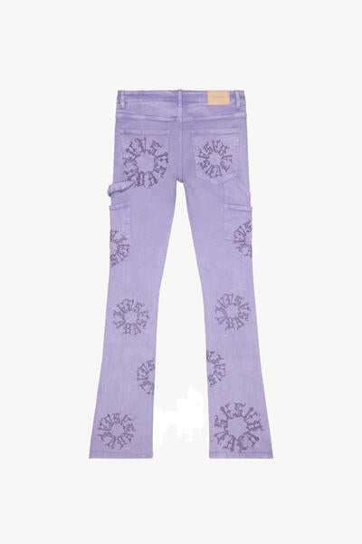 VLBS6033 RINGER STACKED FLARE JEAN- PLUM PURPLE