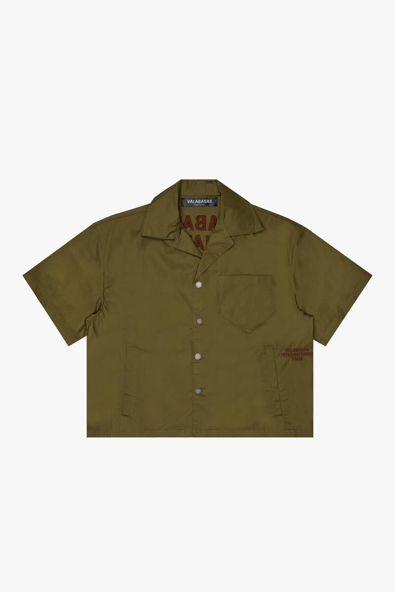 VLBS-BD-001 TOUR ARMY GREEN CROP BUTTON ARMY GREEN