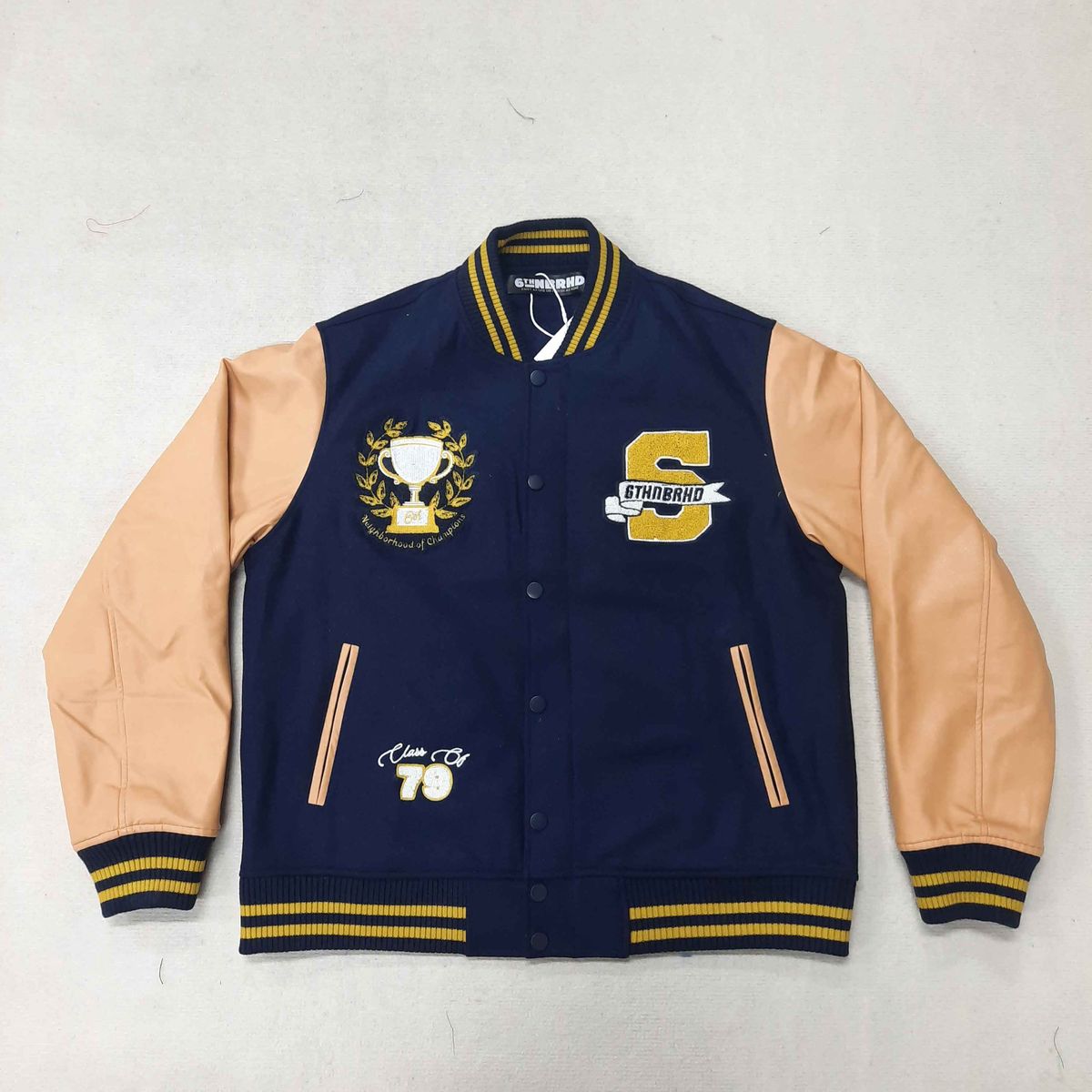 6TH-J3701 "IVY" VARSITY JACKET NAVY