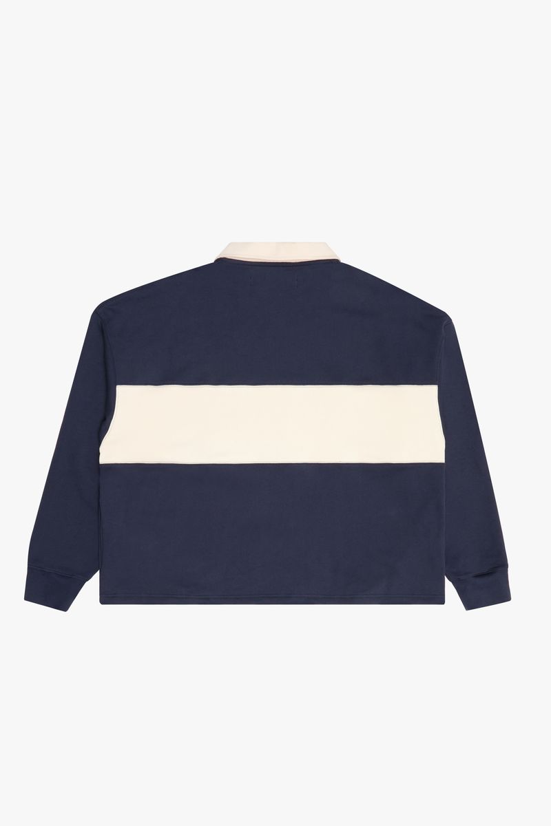 6TH-W3703 "PREPPY" COLLARED CREWNECK NAVY