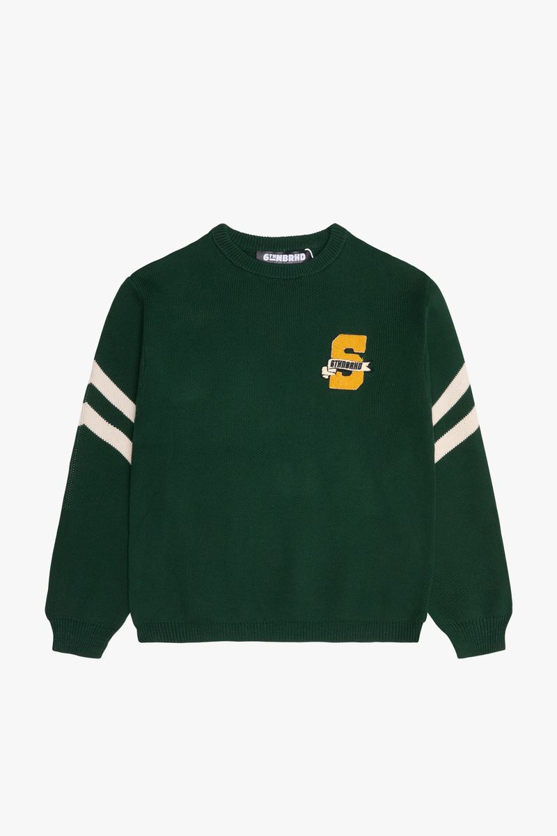 6TH-W3701 "PRIVATE SCHOOL" SWEATER GREEN