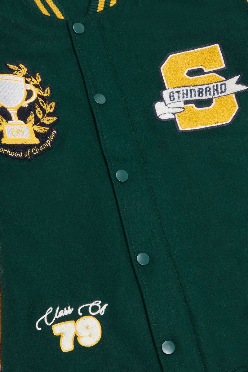 6TH-J3701 "IVY" VARSITY JACKET GREEN