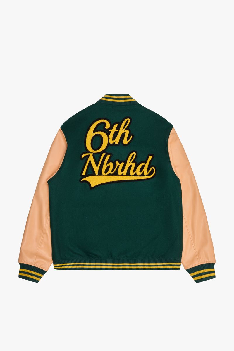 6TH-J3701 "IVY" VARSITY JACKET GREEN