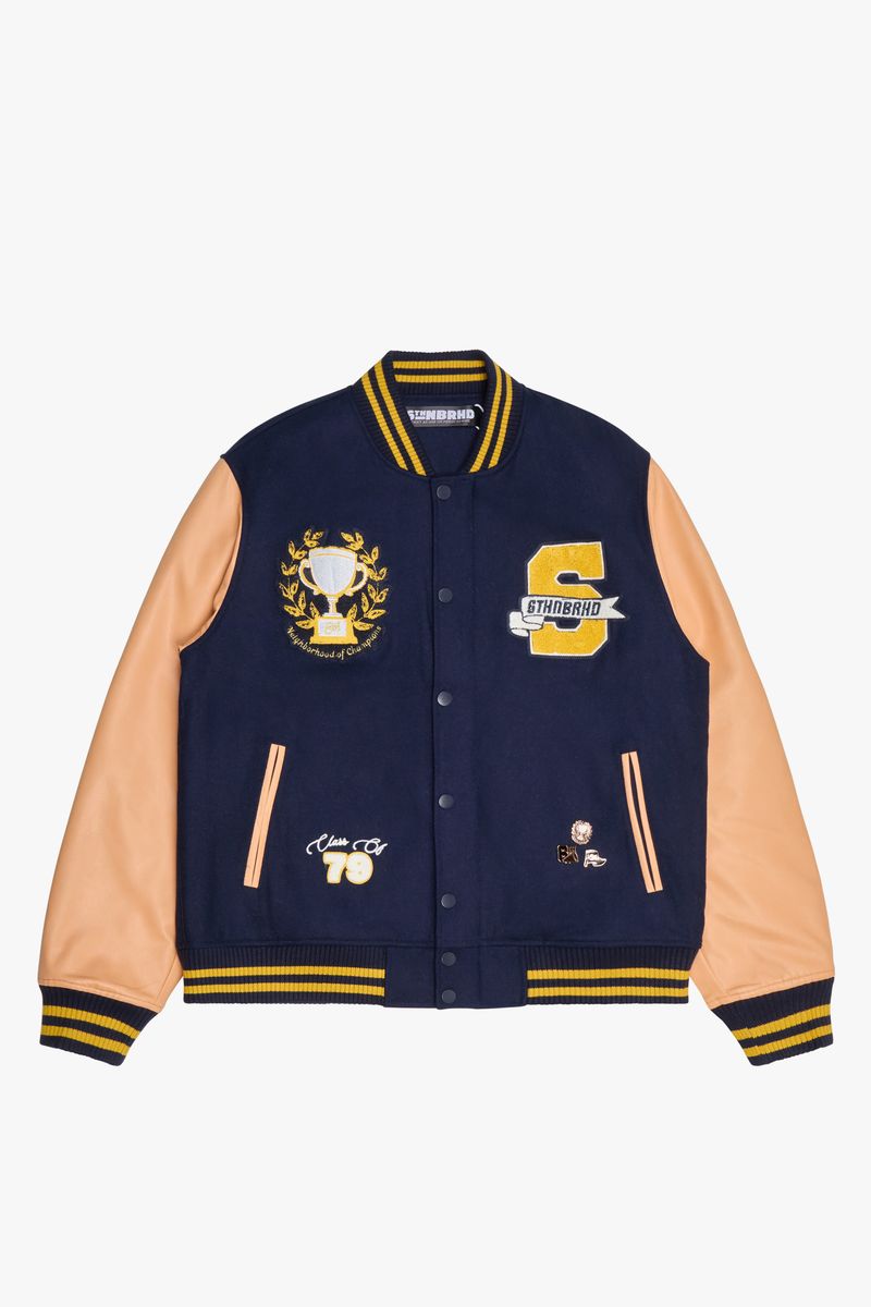 6TH-J3701 "IVY" VARSITY JACKET NAVY