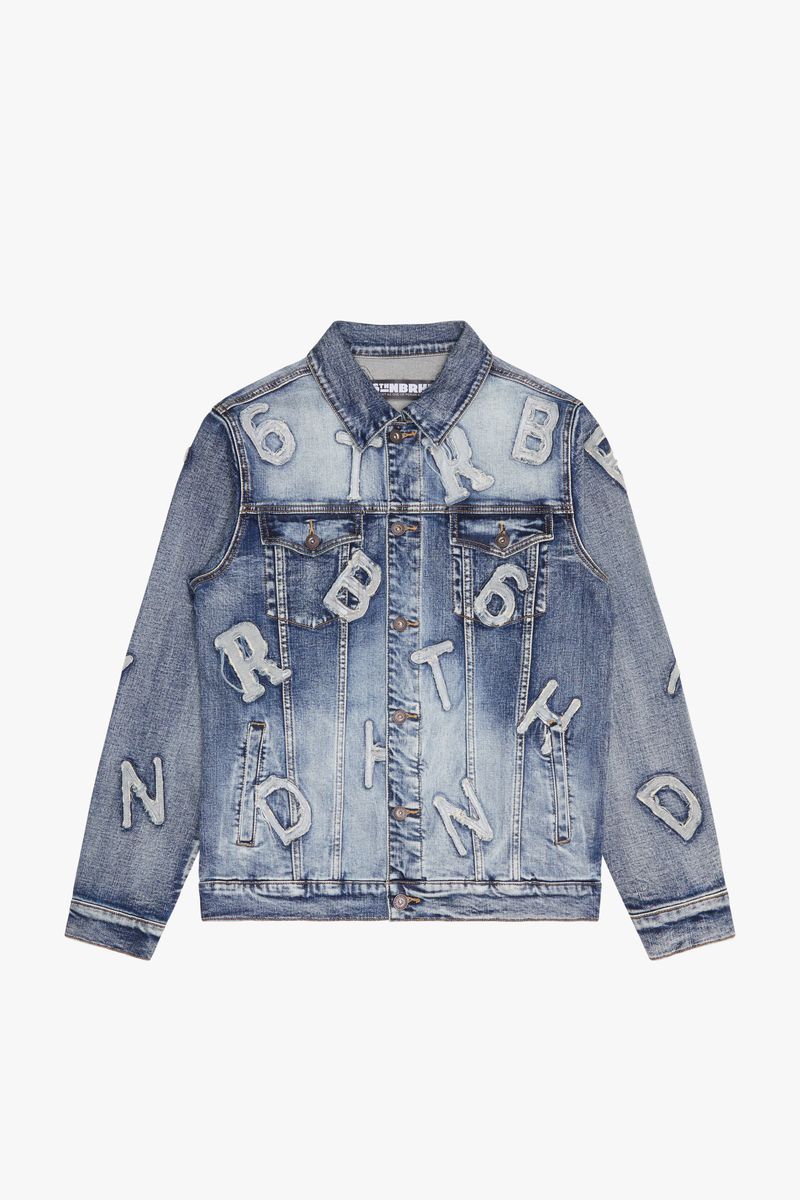 6TH-J3601 "PUZZLE" DENIM JACKET BLUEWASH