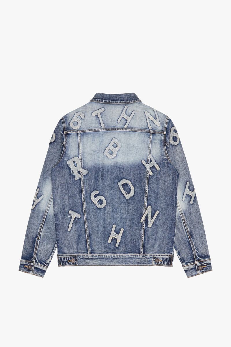 6TH-J3601 "PUZZLE" DENIM JACKET BLUEWASH