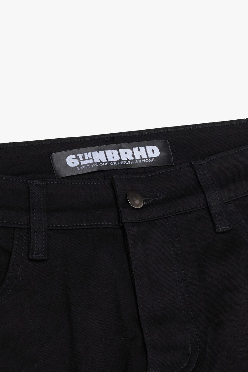 6TH-D3101 "RAFT" DENIM STACKED BLACK