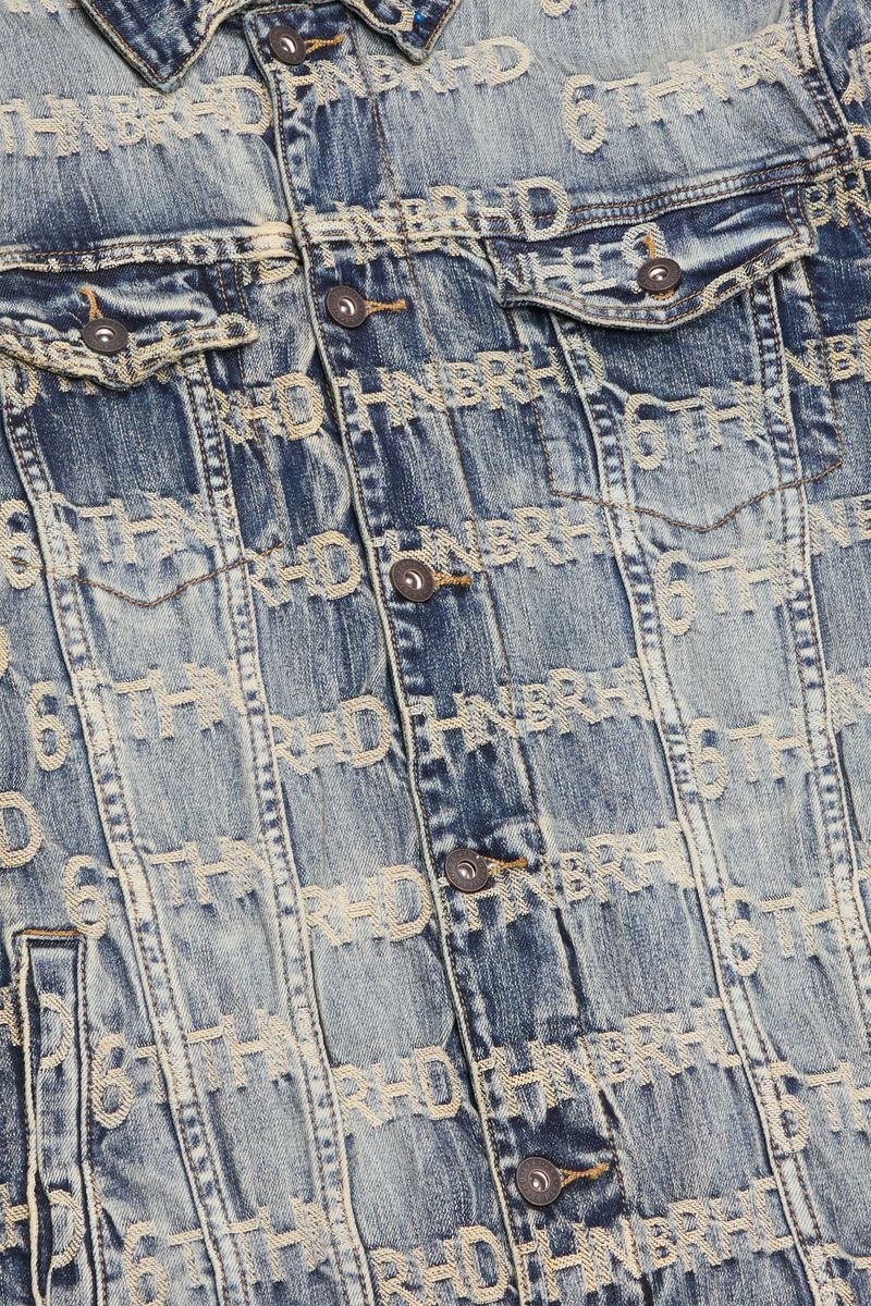 6TH-J3402 EMBEDDED DENIM JACQUARD JACKET BLUWASH