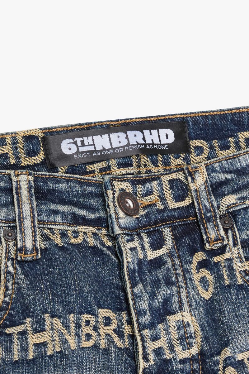 6TH-D3402 ITALIC DENIM JACQUARD STACKED BLUWASH