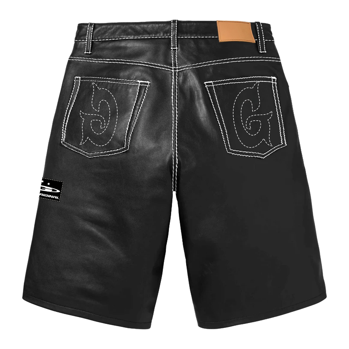 G-F-24-007 LEATHER SHORTS BLACK