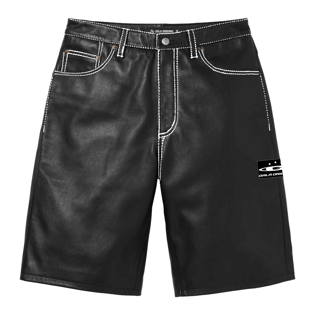 G-F-24-007 LEATHER SHORTS BLACK