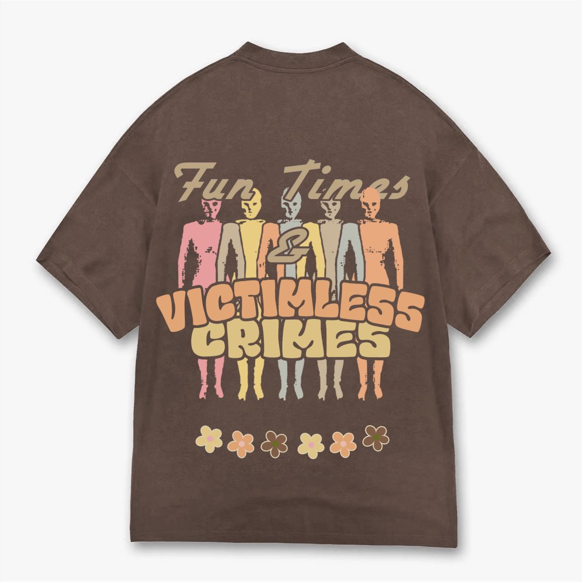 SH24-FALL-52 "FUN TIMES" T-SHIRT BROWN