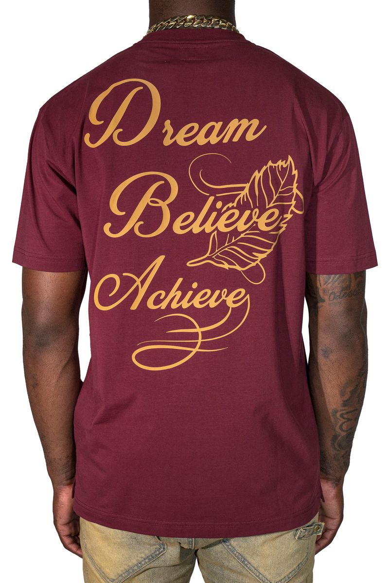 BLH24-112 - DREAM BELIEVE ACHIEVE SHIRT - BURGUNDY