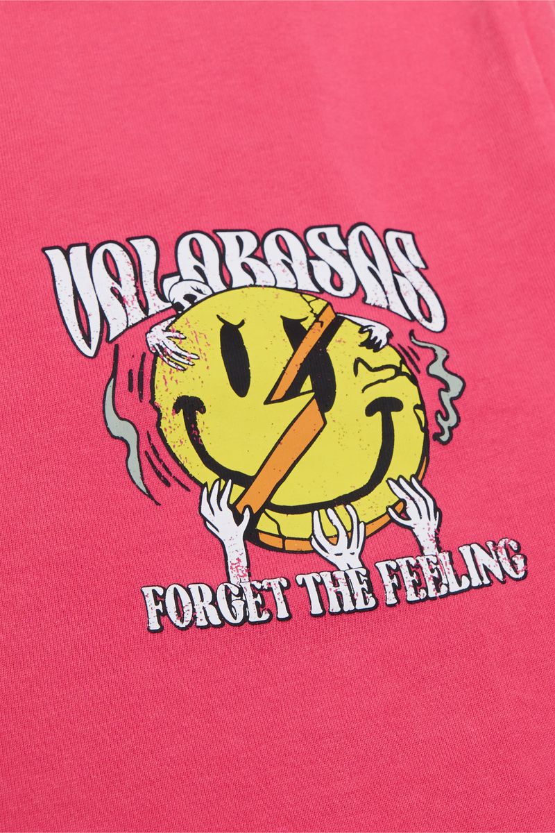 VLBS90062 "FORGET IT" VINTAGE BEGONIA RED TEE