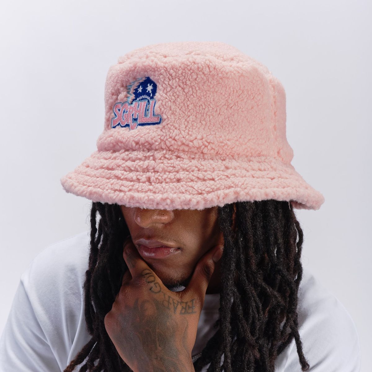 SH24-SUM1-44 "SUNBURN" FLEECE BUCKET HAT PINK