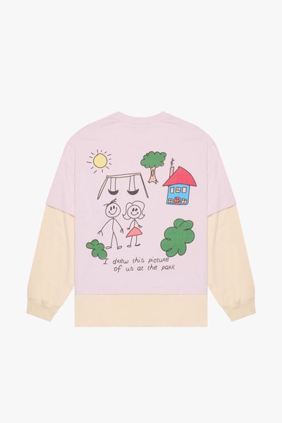 "DRAWING" TEE PETAL PINK