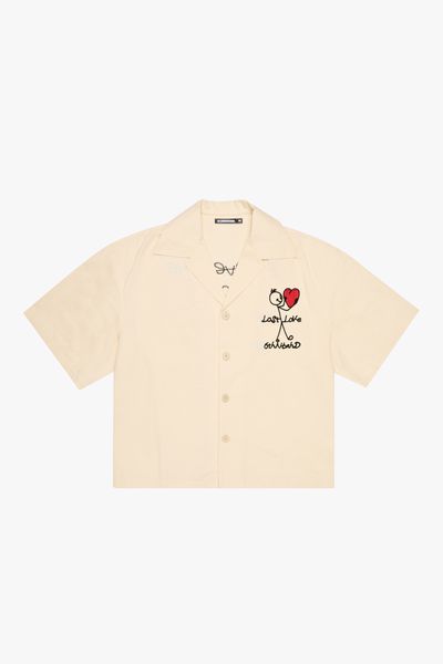 "LOVE" BUTTON DOWN CREAM