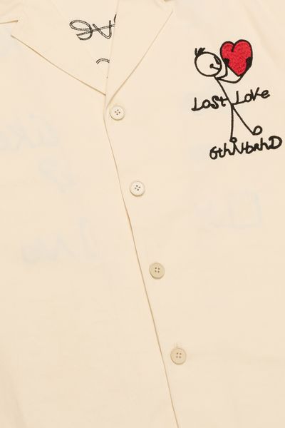 "LOVE" BUTTON DOWN CREAM