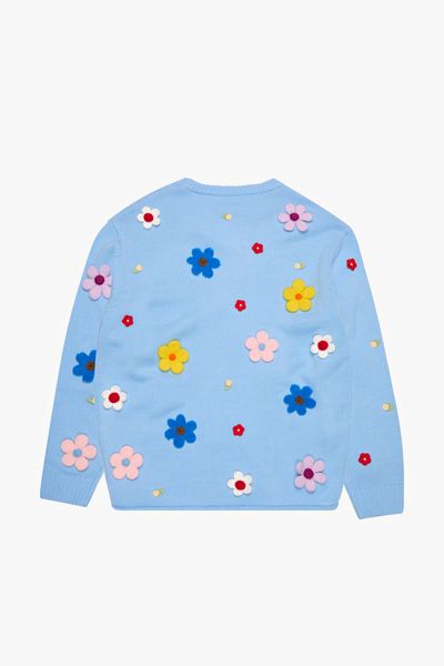 "BOUQUET" KNIT SWEATER BABY BLUE