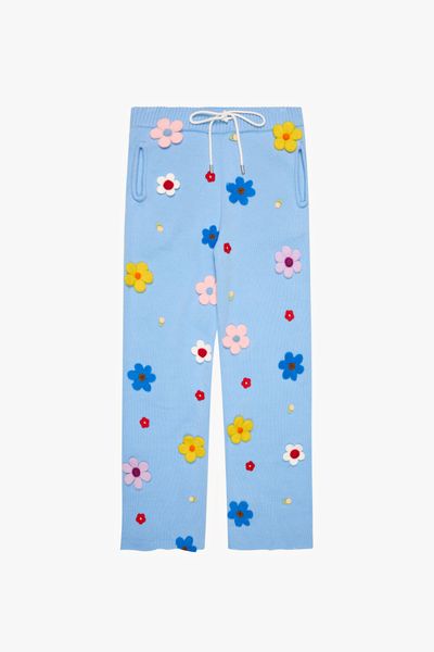 "BLOOM" KNIT PANTS BABY BLUE