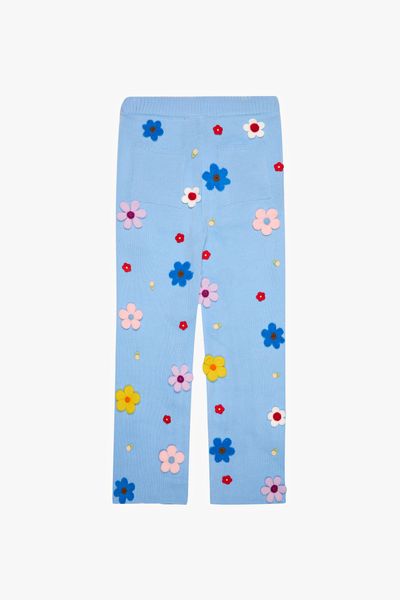 "BLOOM" KNIT PANTS BABY BLUE