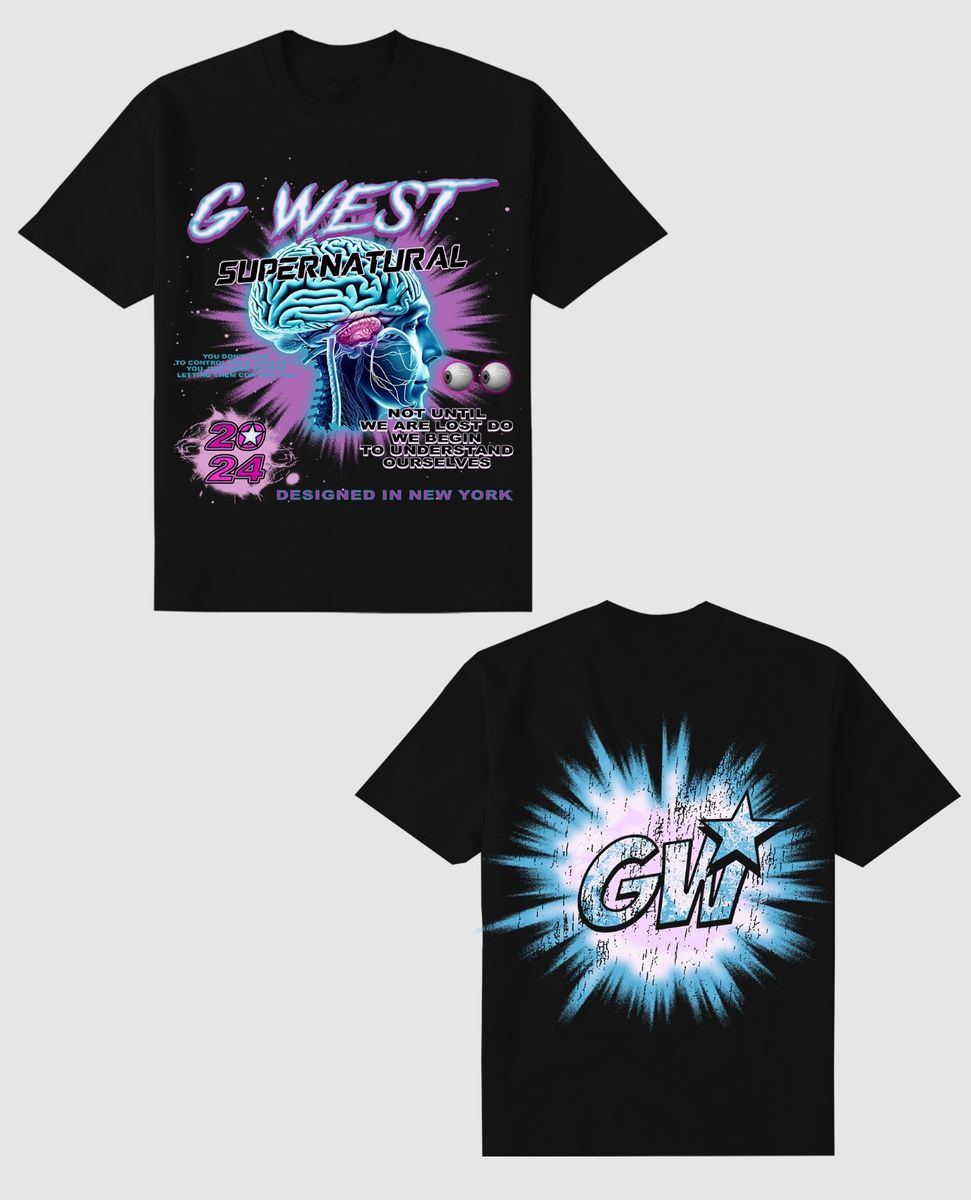 GWDSPPT9096 Supernatural Black Tee BLACK PINK TURQUOISE