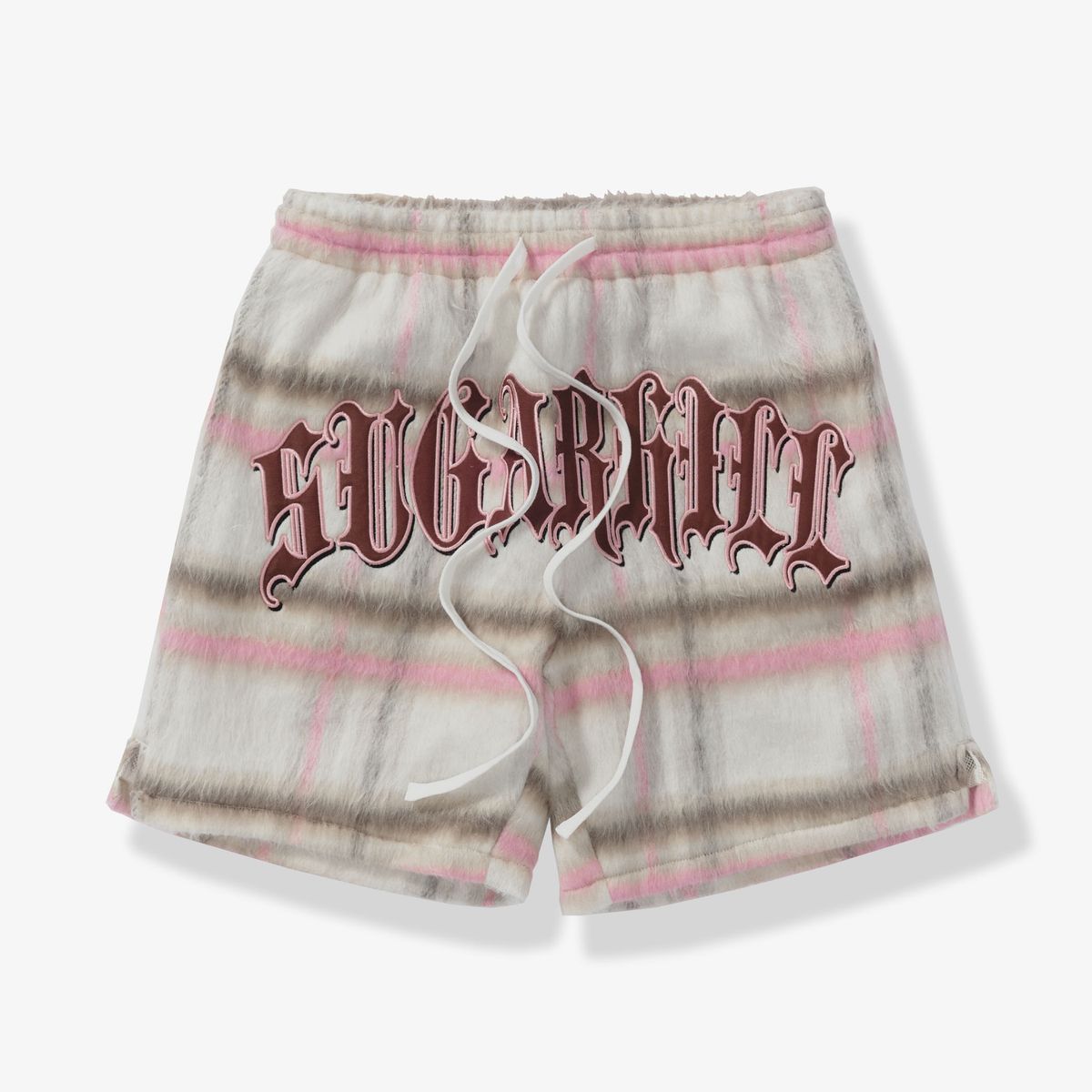 SH24-SUM2-26 "TUDOR" MOHAIR SHORTS PINK PLAID