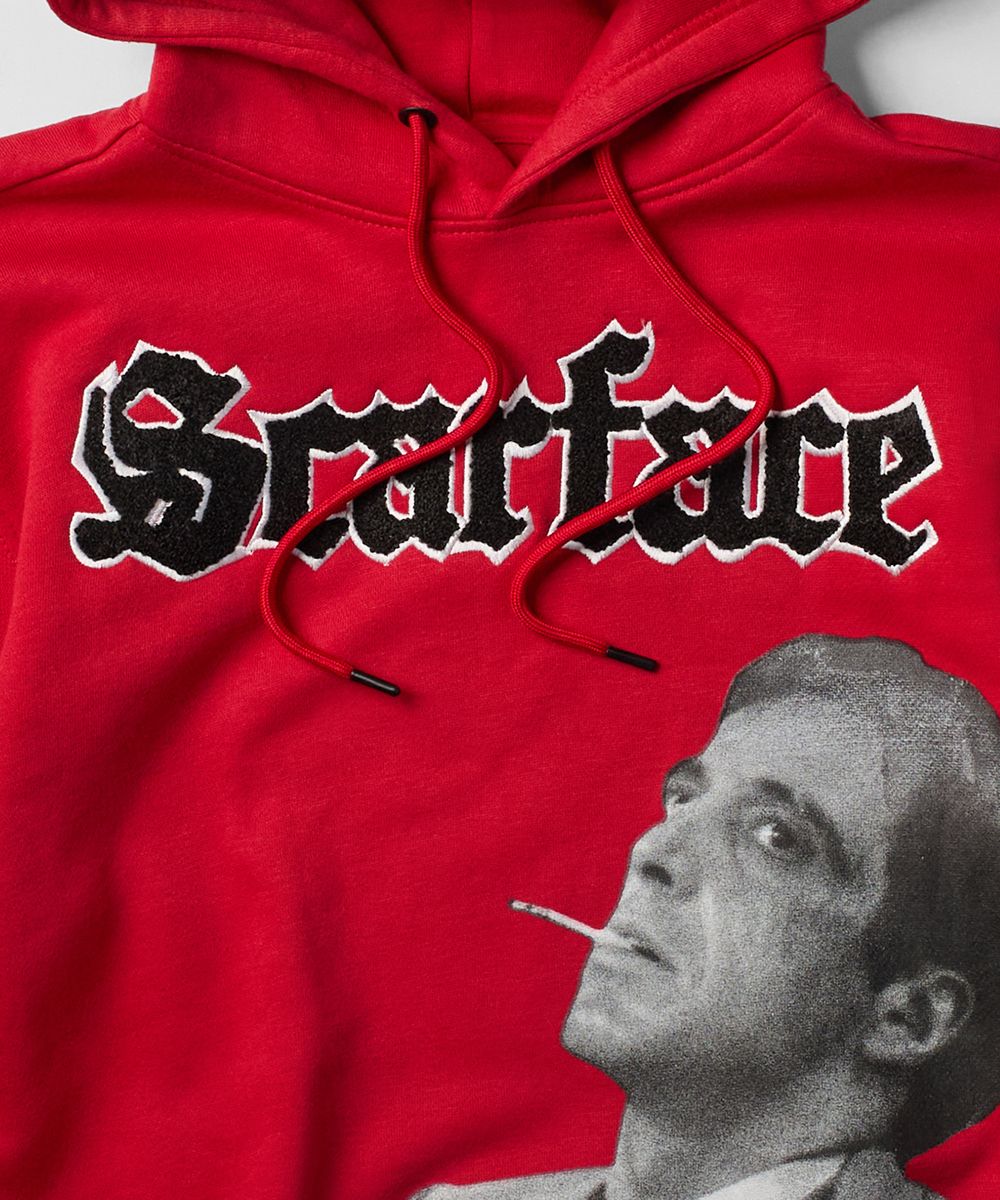 SF-101 SCARFACE OLD ENGLISH HOODIE RED