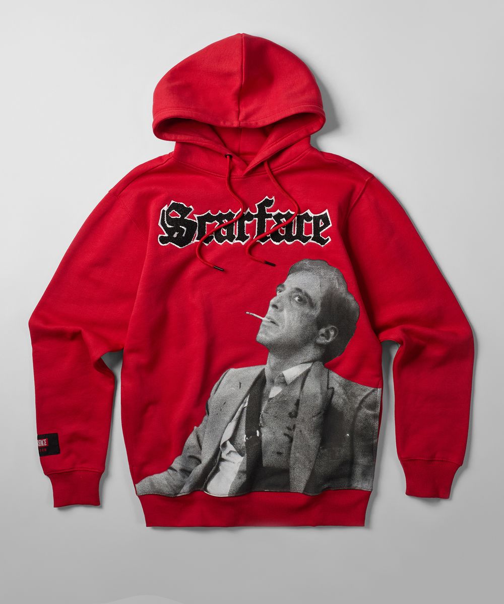 SF-101 SCARFACE OLD ENGLISH HOODIE RED