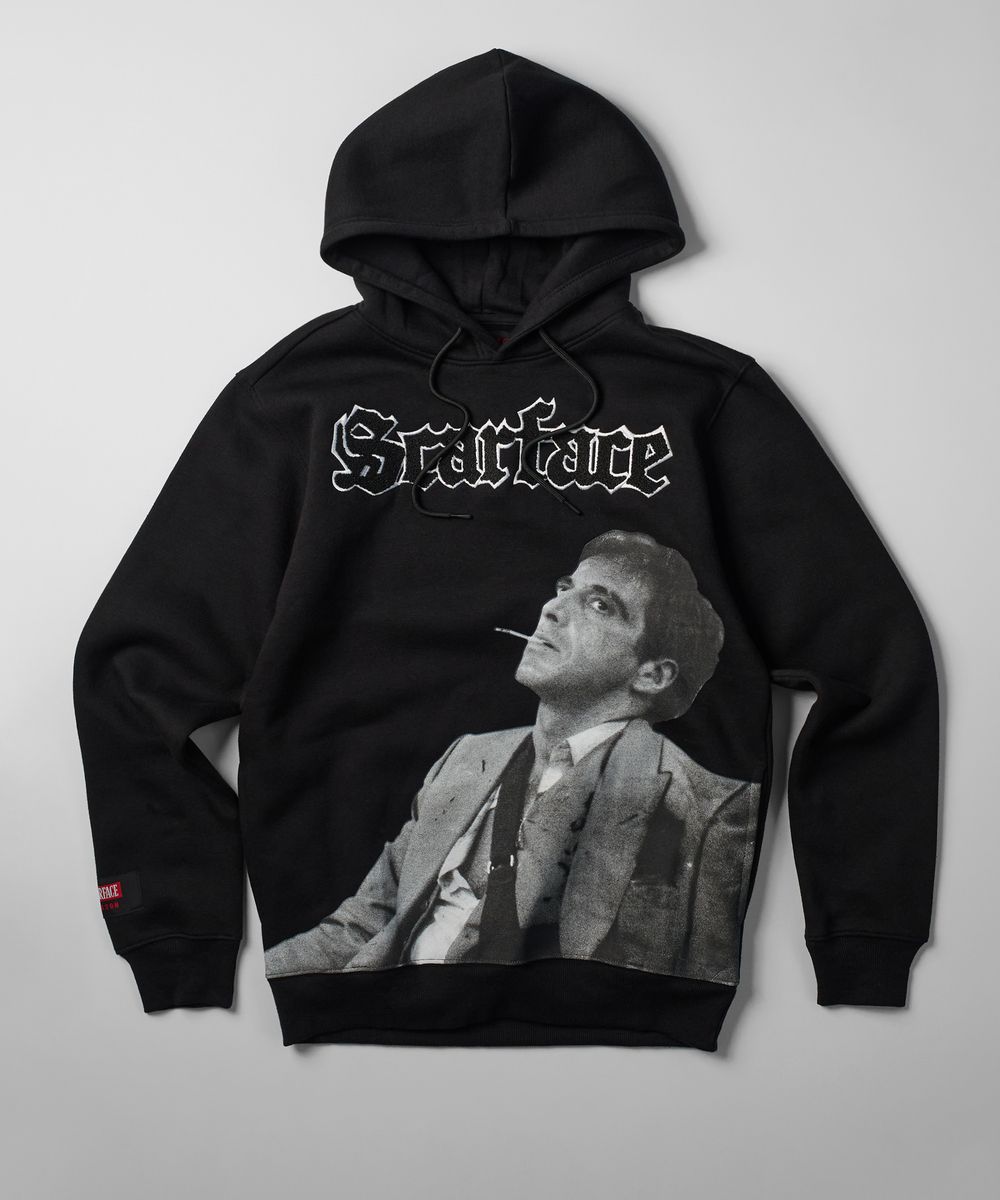 SF-101 SCARFACE OLD ENGLISH HOODIE BLACK