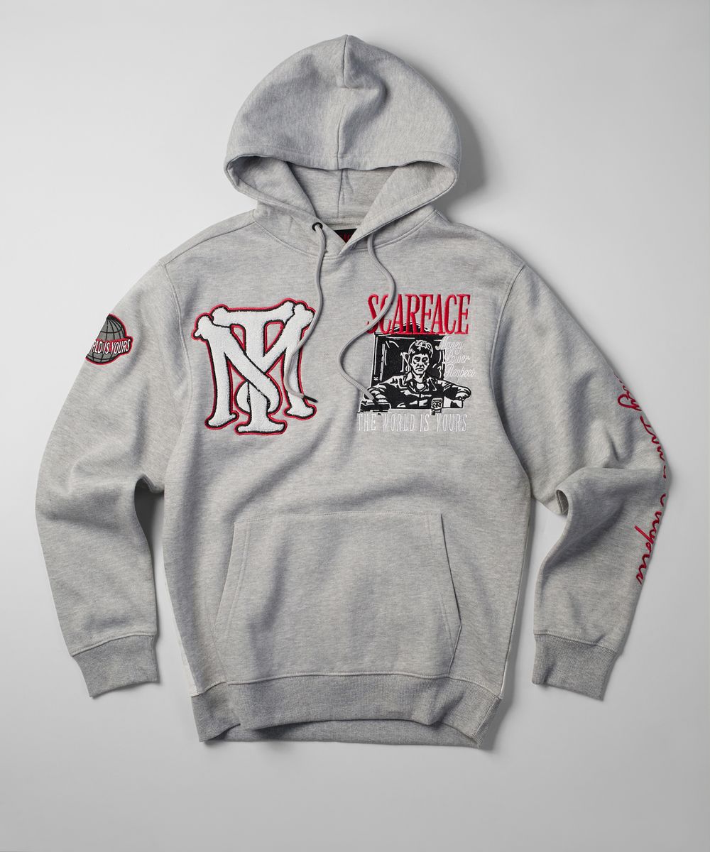 SF-102 SCARFACE MPR VARSITY HOODIE GREY