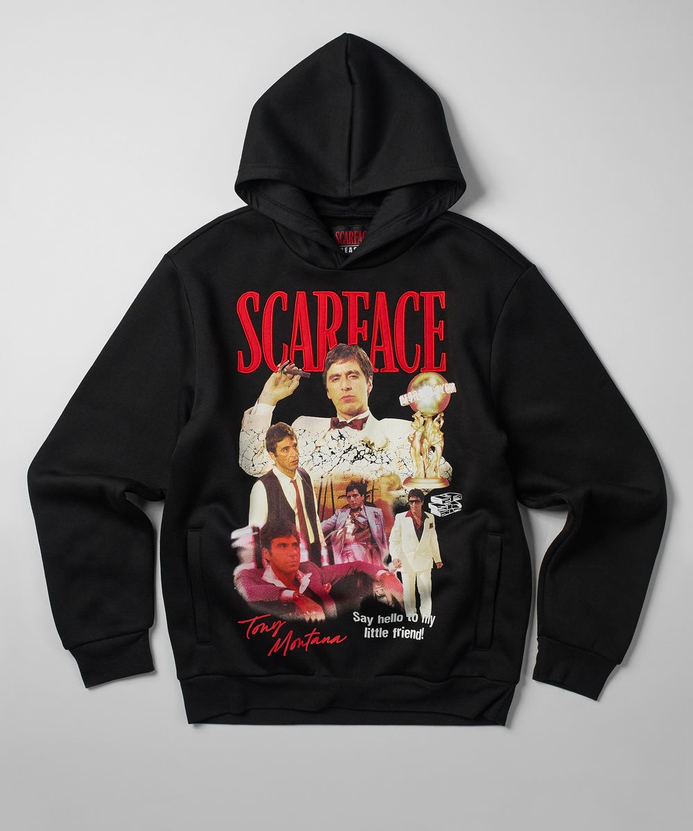 SF-106 SCARFACE SAY HELLO HOODIE BLACK