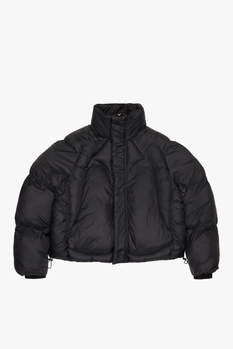 SC-JK2-001 RUNNER CROP TOP BUBBLE JACKET BLACK