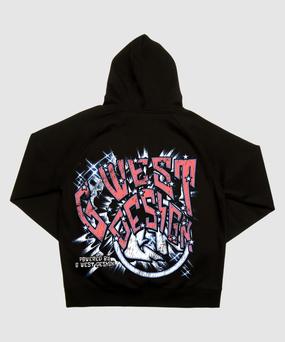 GWDSHLHD9120 CHASING DREAMS HOODIE BLK/PNK