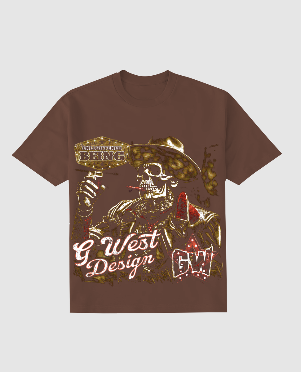 GWDSPPT9117 G WEST BEING ENLIGHTENED TEE BRN/GOLD