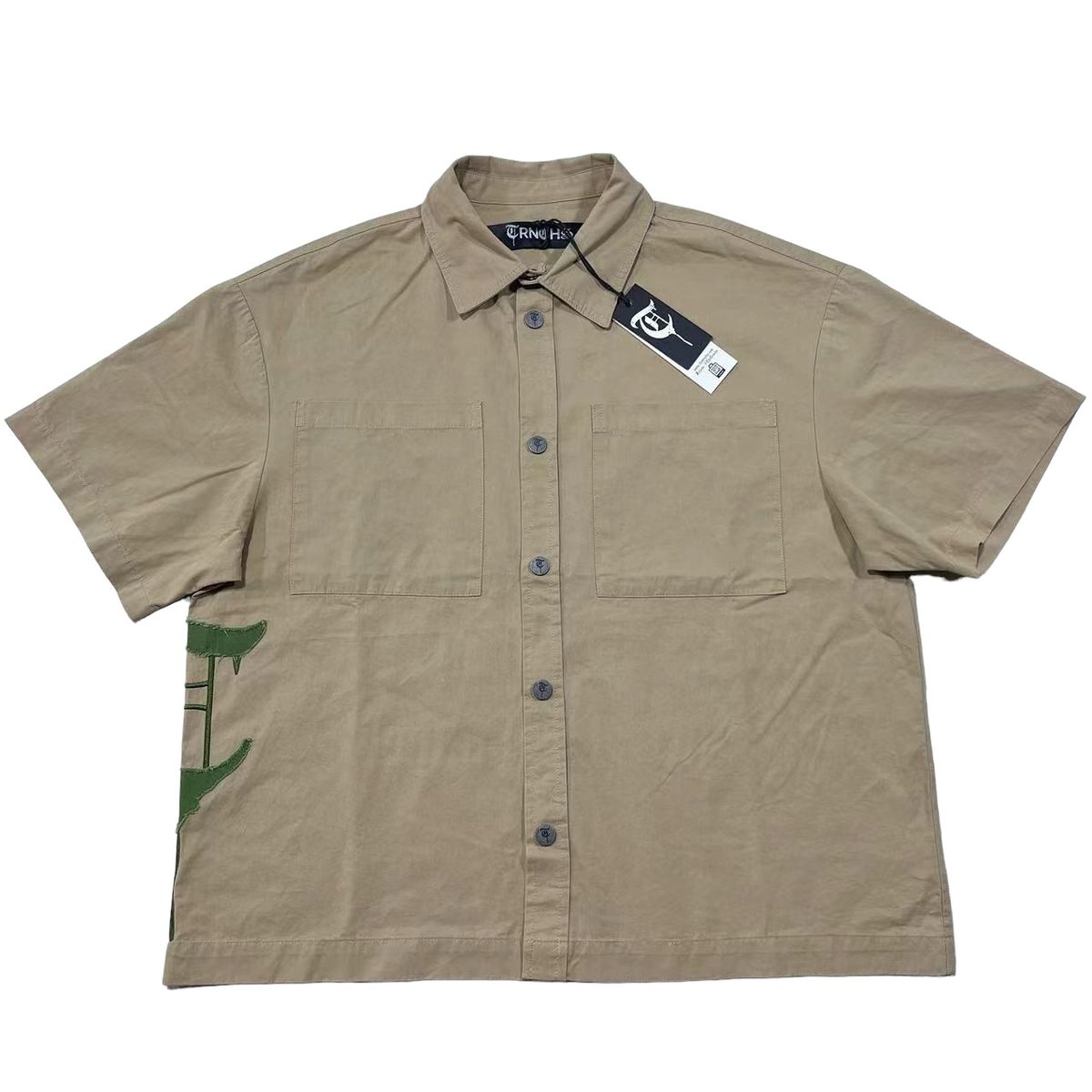 TC-24-800 CROP BUTTON-UP SAND