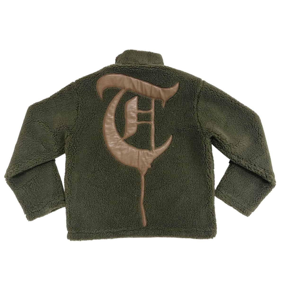 Wool Full Zip Sweater - Olive Mocha