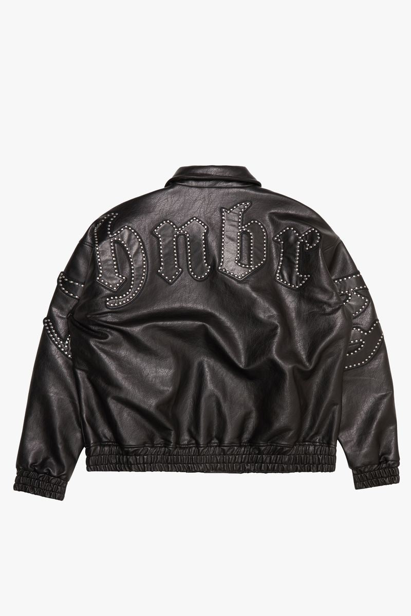 6TH-J4401 "STAR STUDDED" LEATHER JACKET BLACK