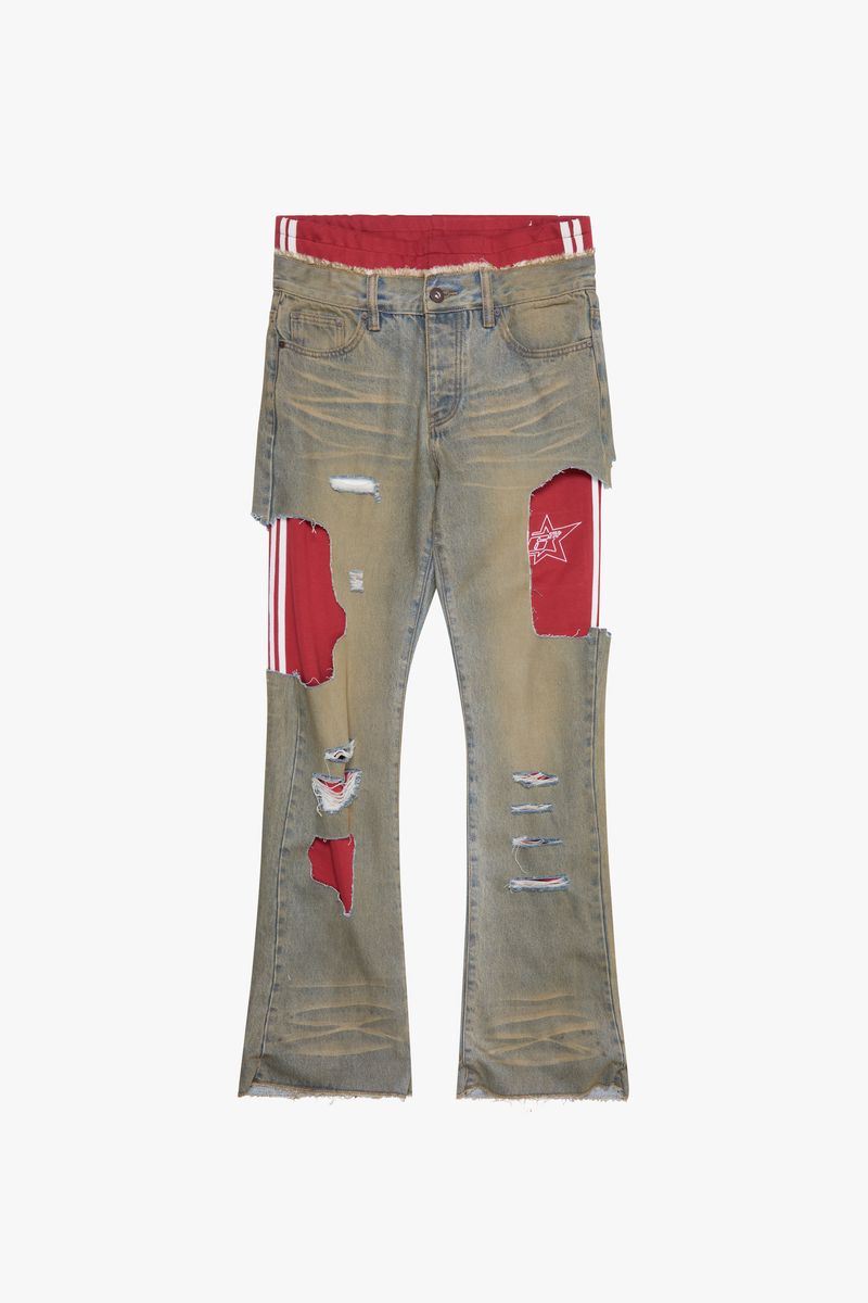 6TH-D4501 "SAMBA" DENIM TRACK PANT VTGWASH