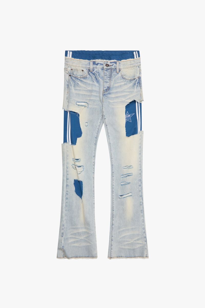 6TH-D4501 "SAMBA" DENIM TRACK PANT LTWASH