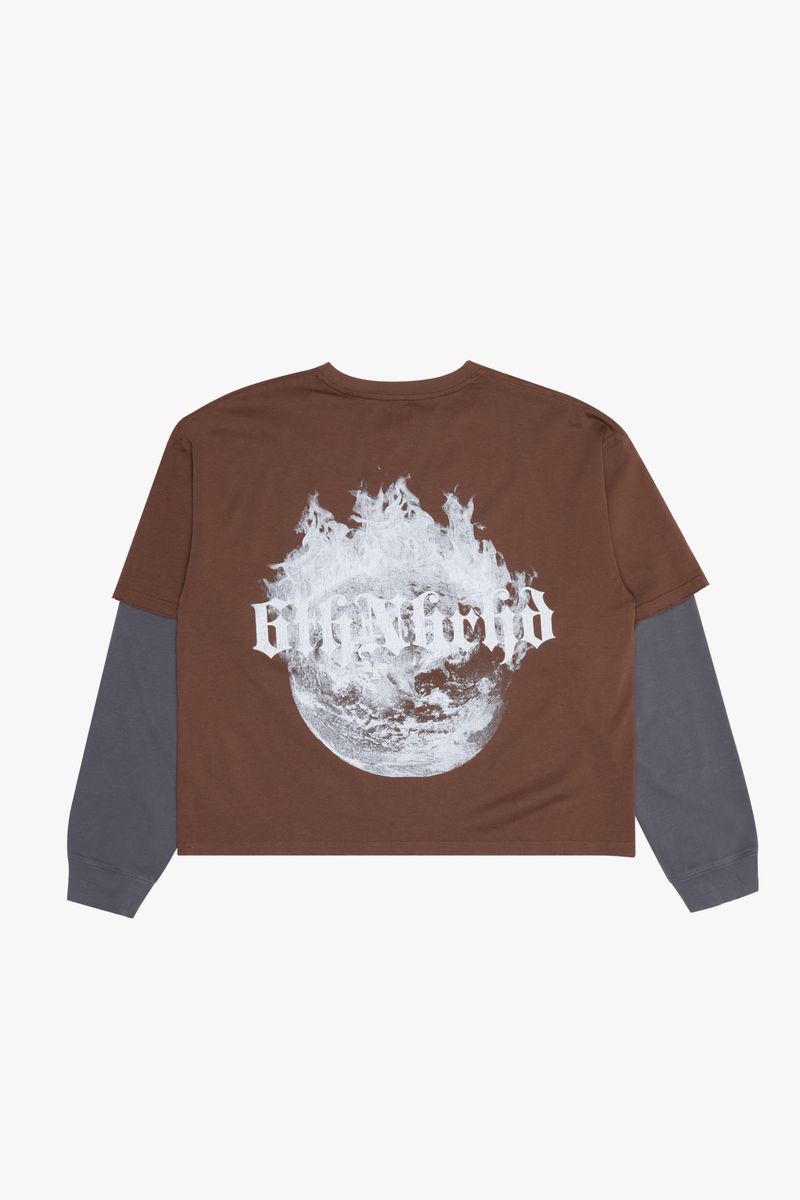 "ONE WORLD" VTG MOCHA LAYERED TEE