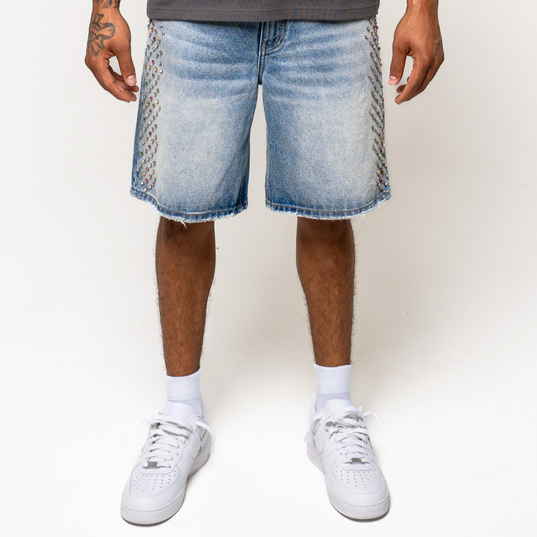 PL00693 BLISS JORTS DENIM